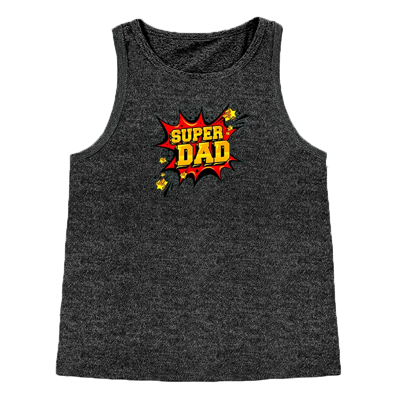 My Heart Hero Super dad  Sports Print Women Tank Tops Loose O-neck Sleeveless Casual Vest Women's Tops