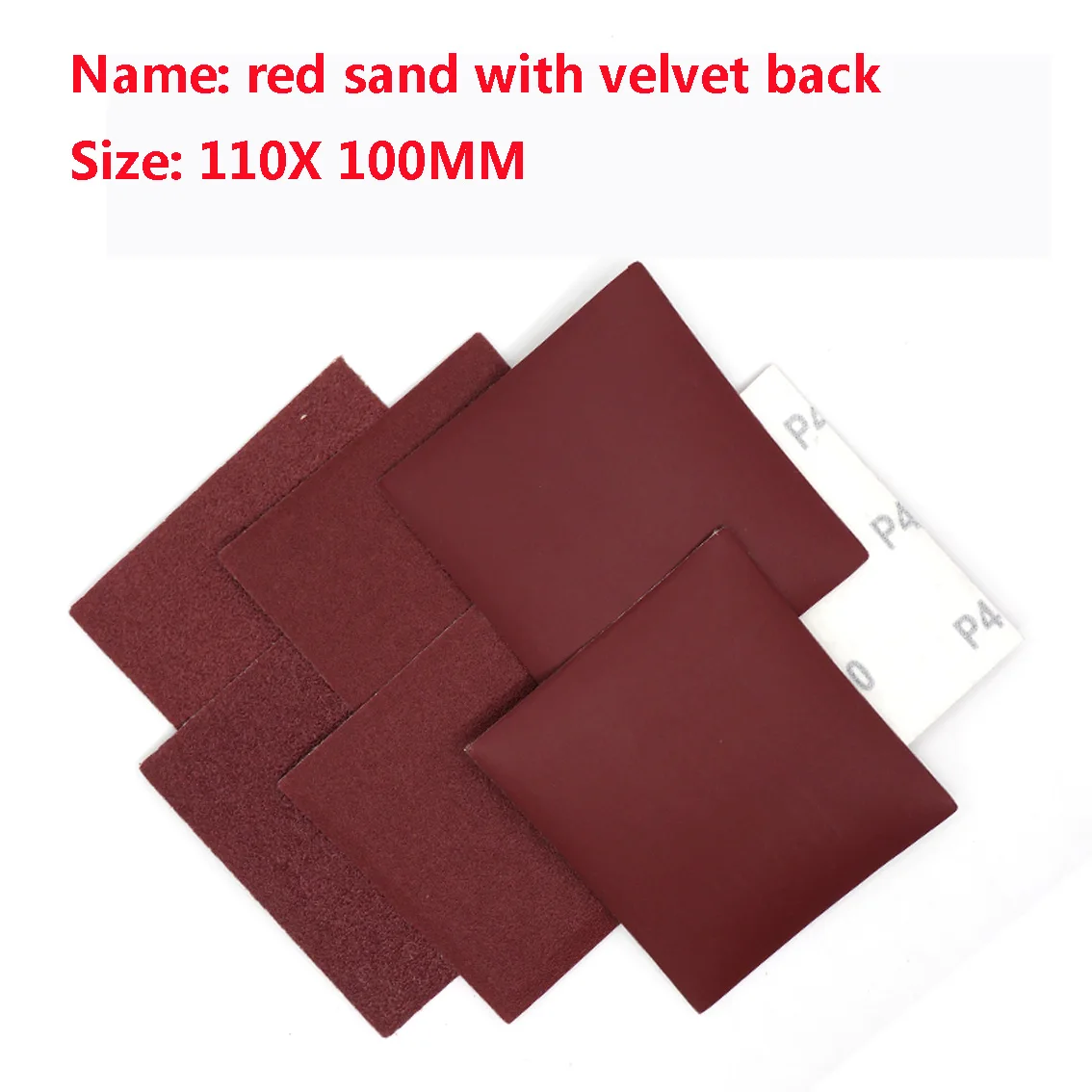 100 * 110mm Back Pile Dry Sand Dry Grinding Red Sand Paper Square Sand Automobile Metal Wood Furniture Grinding And Polishing