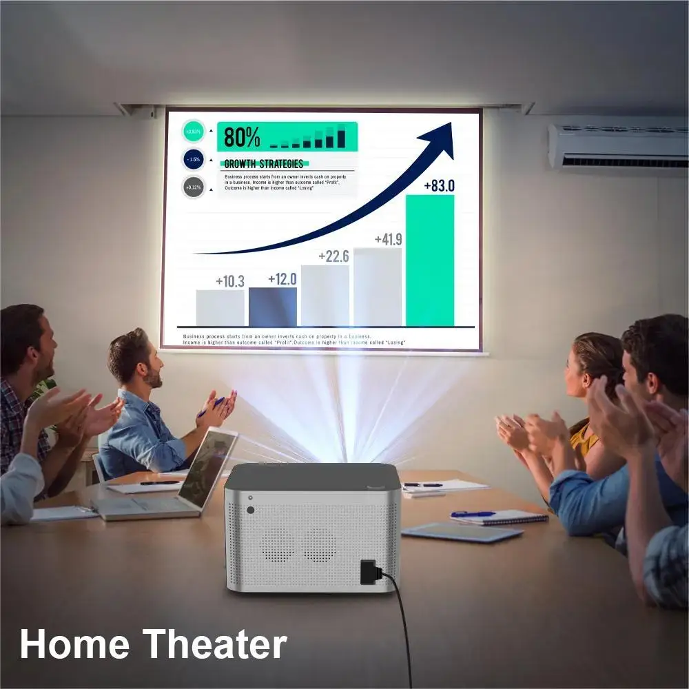 580ANSI Projector 4K Android 11.0 1920*1080P Wifi6 Voice Control allwinning H713 Electronic BT5.0 Home Outdoor Portable projectors