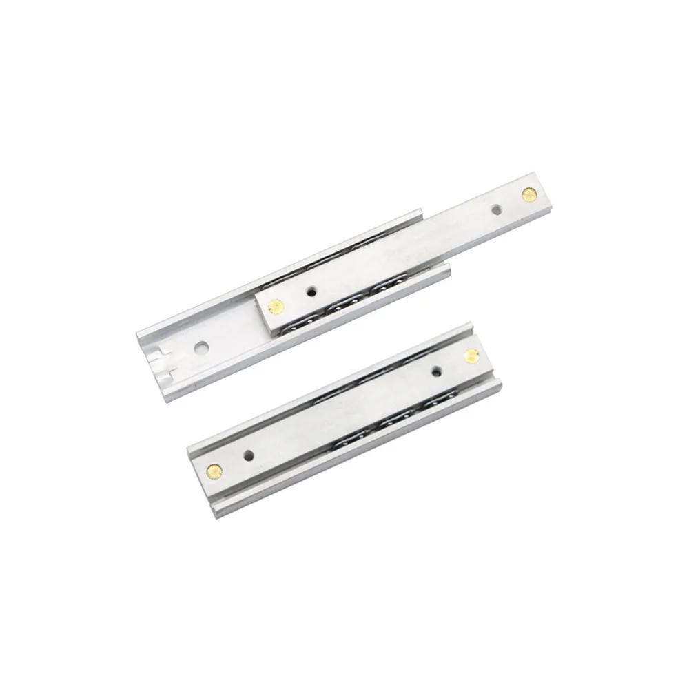 2pcs Wide Aluminum Alloy Ball Bearing Drawer Slides Fold Rail For 16mm Drawer 70 100 140 200 250mm Furniture Bearing Slides Rail