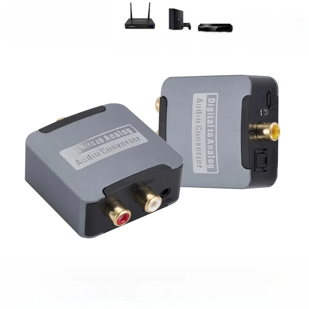 Cyfrowo-analogowy konwerter audio 192KHz Cyfrowy konwerter SPDIF optyczny na analogowy L/R RCA Toslink Adapter optyczny na gniazdo 3,5 mm — zdjęcie produktu 7