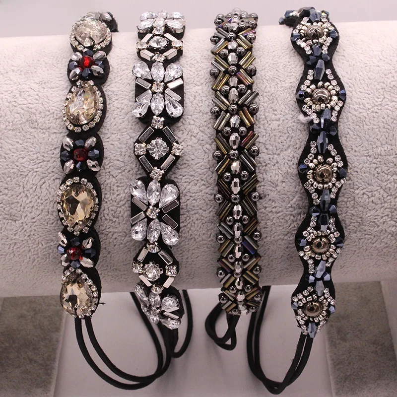 Metting Joura Vintage Metal Beads Pleciona opaska na głowę Rhinestone Elastyczna opaska do włosów dla kobiet i dziewcząt Akcesoria do włosów — zdjęcie 2