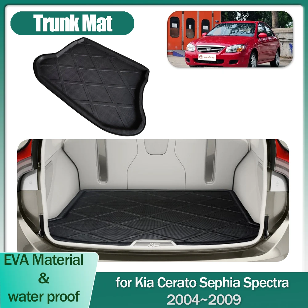 Car Trunk Mat for Kia Cerato Sephia Spectra 2004~2009 Boot Liner Cargo Floor Tray Luggage Carpet Waterproof Cover Accessories