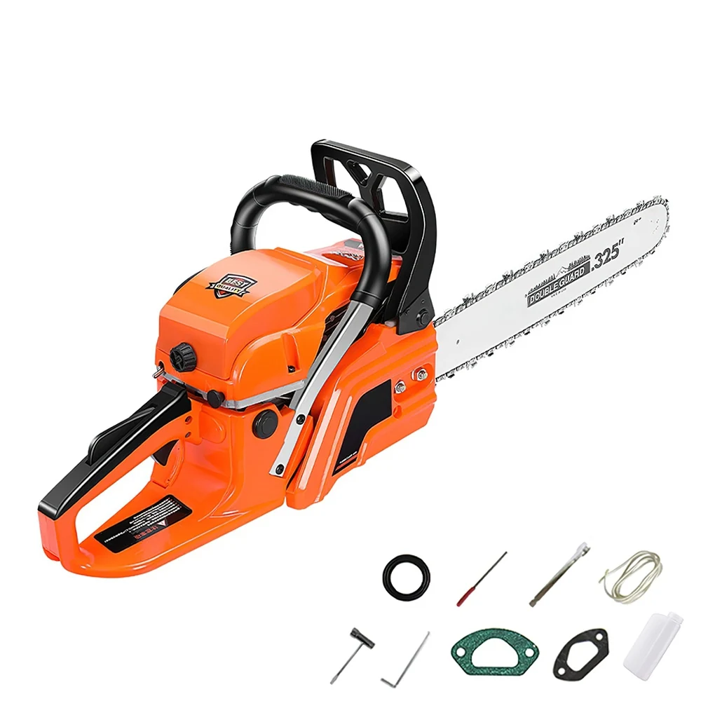 8500 W Gas-Kettensäge, benzinbetriebene Kettensägen, Kettensäge, Gas, 2-Takt, 52 cc, robuste 20-Zoll-Klingen-Kettensäge, automatische Öleinspritzung