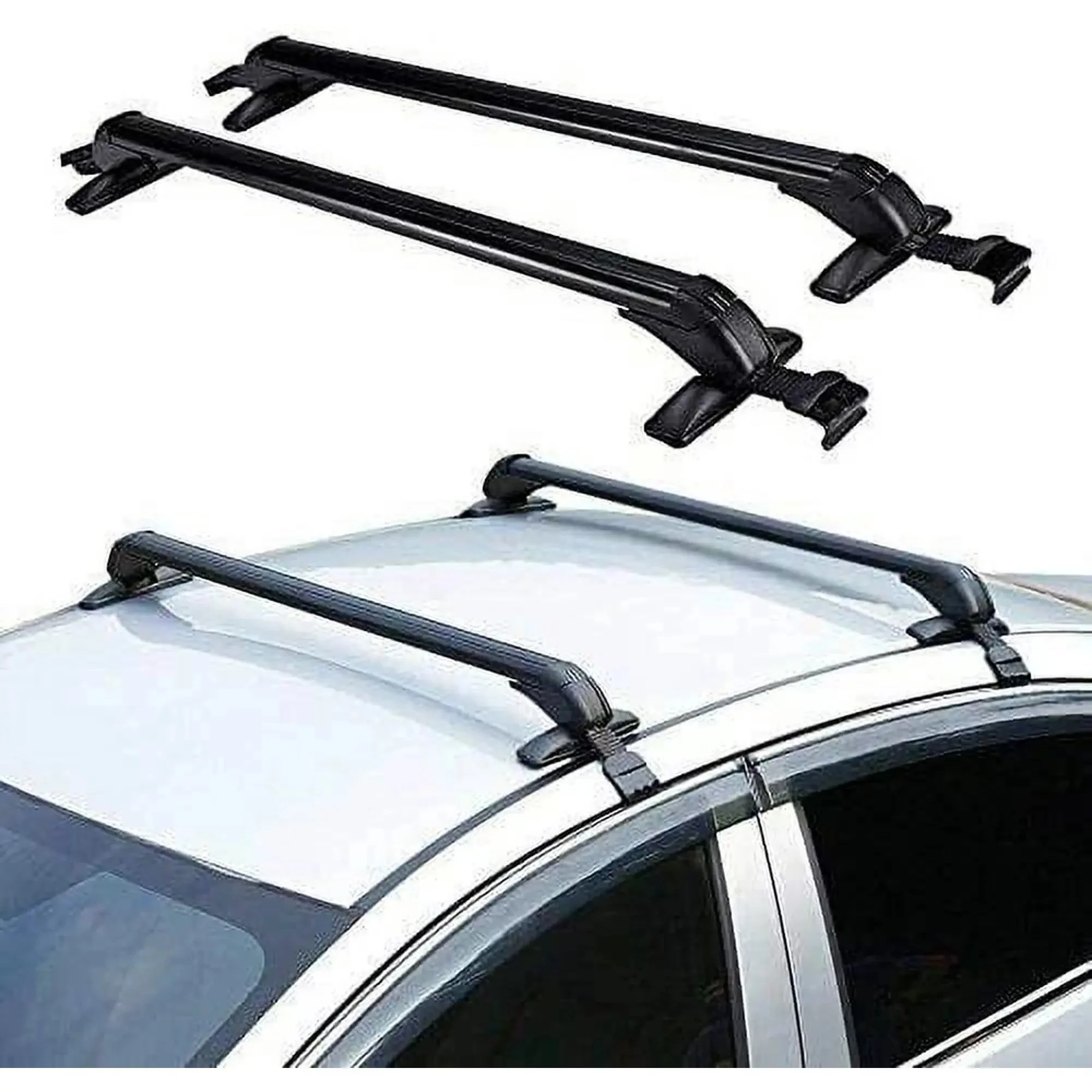 2 Stuks Auto Top Bagagerek Autodak Afsluitbare Bagage Cross Bars Carrier 1m Aluminium Dakdragers Universeel Gebruik voor 4 of 5 Deur Auto's - afbeelding 2