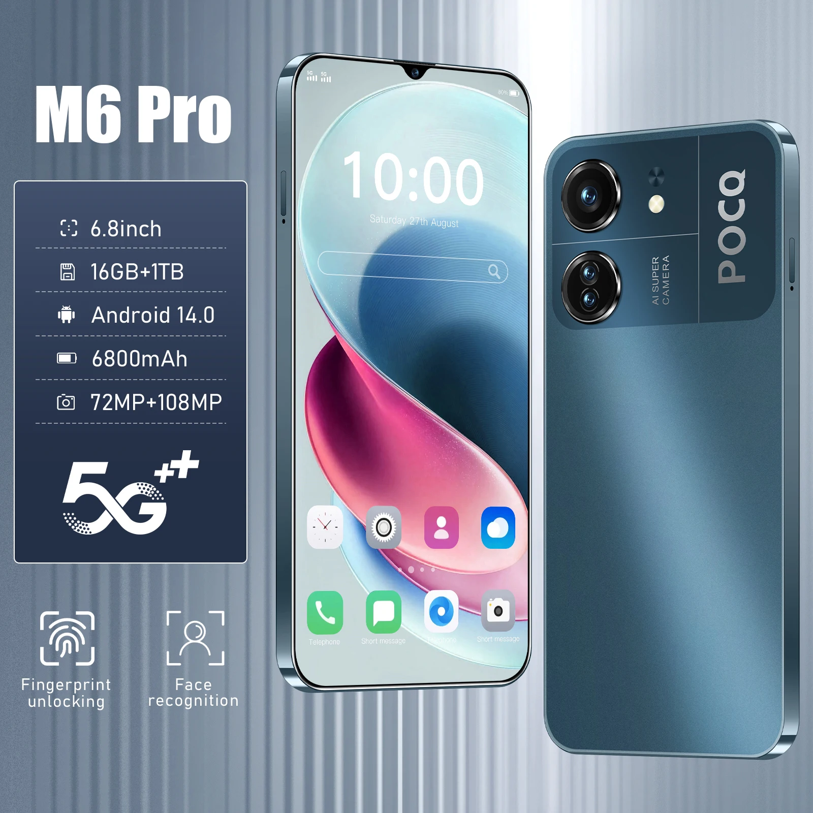 

2025 NEW M6 Pro Smartphone Global Version 7.3 Inch Celulares Android Moblie Phones Unlocked 5G Dual Sim Original CellPhones