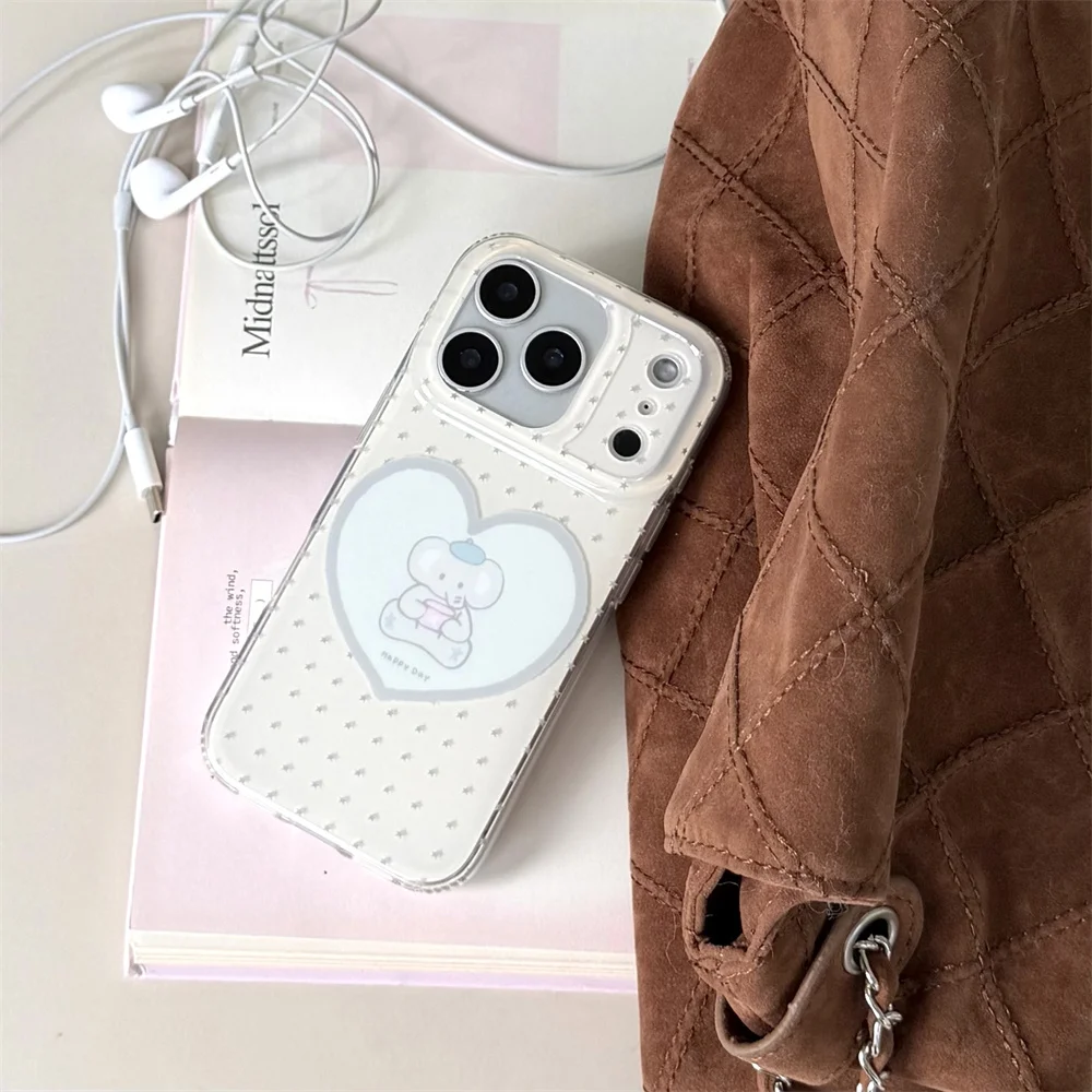 Nowe, kreatywne, urocze etui ochronne z miękką powłoką w kształcie gwiazdy i słonia, odpowiednie dla iPhone'a 17/13/14/15/16 Promax, pełne pokrycie, modne.