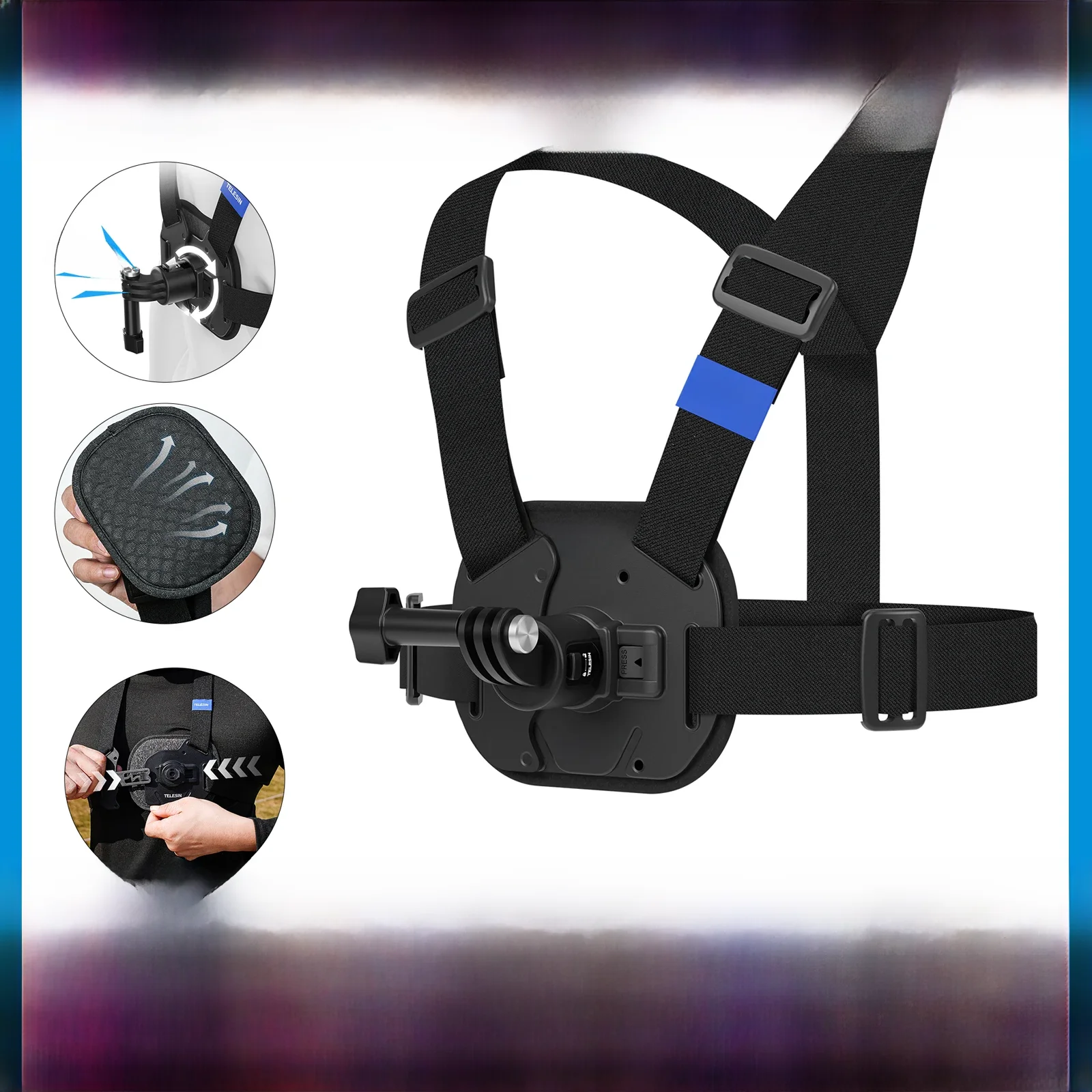 Telesinowy pasek na klatkę piersiową uchwyt na GoPro Hero 12 11 10 9 8 7 5 Insta360 DJI OSMO akcesoria do aparatów akcji — zdjęcie produktu 7