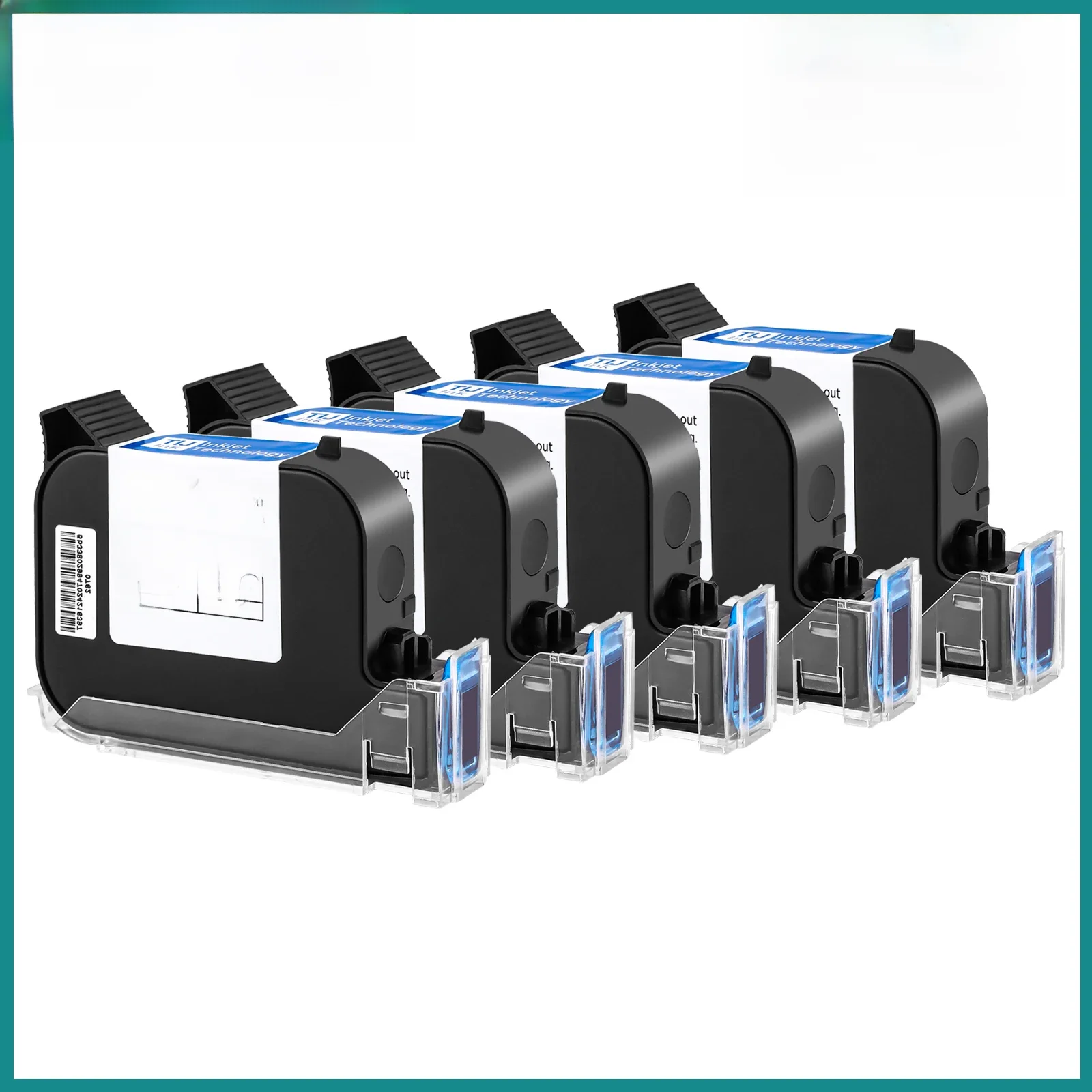 TIJ – cartouche d'imprimante à jet d'encre portable en ligne, 12.7mm, haute qualité, originale, séchage rapide, étanche, solvant, encre noire, 1/2/3/5 pièces