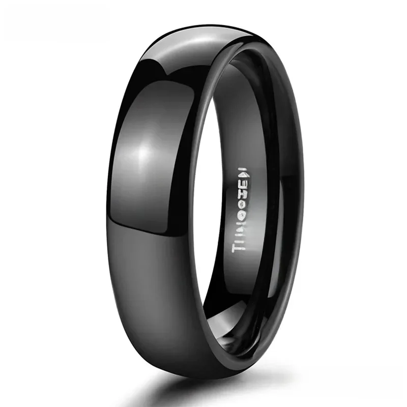 Somen Classic 2/4/6/8mm Dome czarny pierścionek z węglika wolframu polerowany dla kobiet pierścionki zaręczynowe obrączka biżuteria anillos mujer — zdjęcie 2