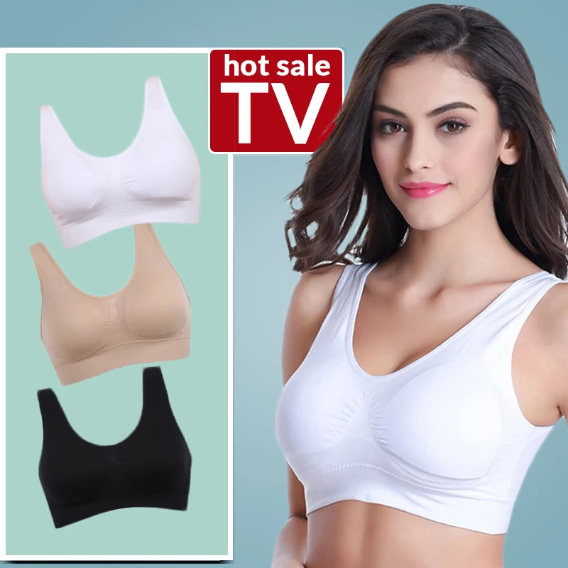 3PCS/lot Seamless Bra With Pads Plus Size Bras For Women Active Bra Wireless Brassiere Push Up Big Size Vest Wireless BH 5XL