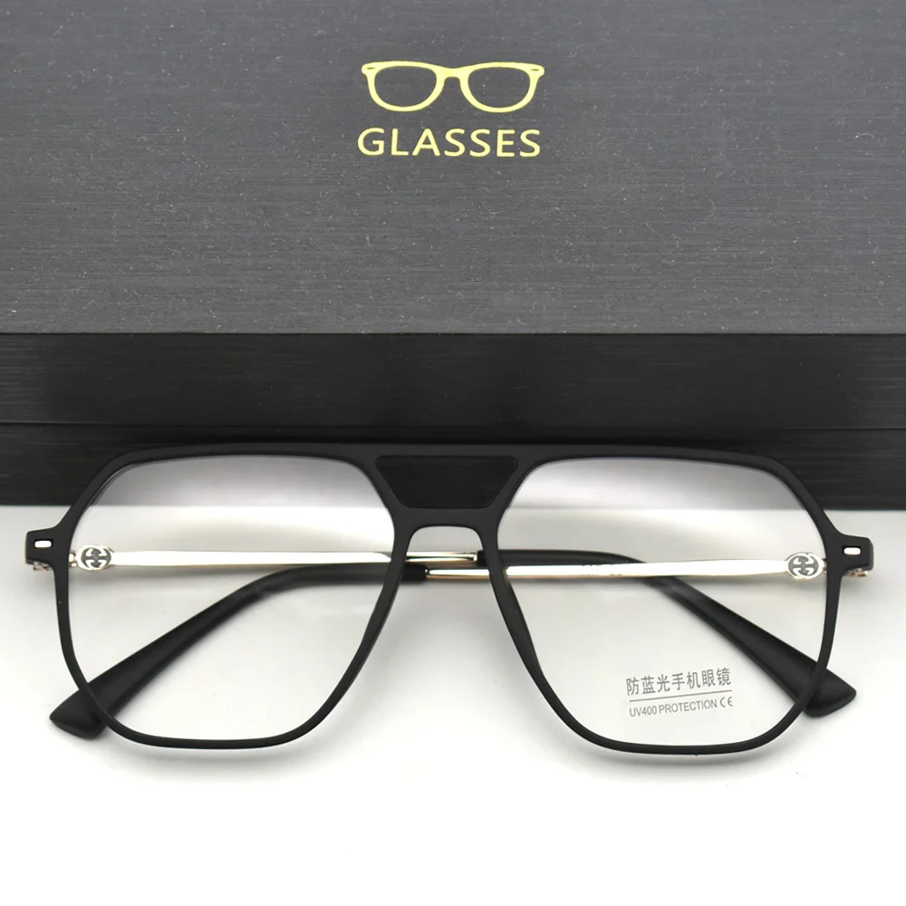 TR90 Vintage Anti Blue Light Blocking Computer Square Glasses Men Women Fashion Gaming Eyewear with Anti-Eyestrain Eyeglasses