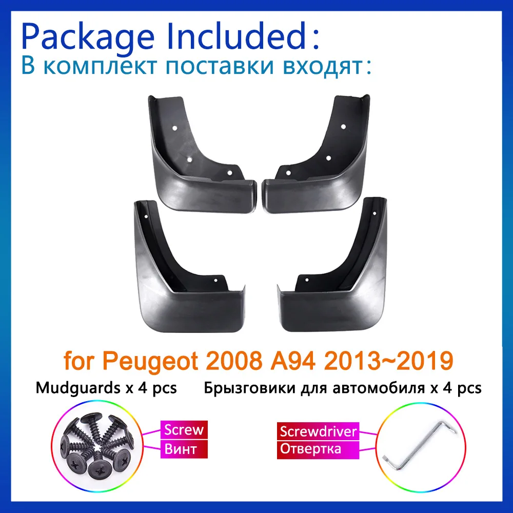 4x for Peugeot 2008 A94 2013 2014 2015 2016 2017 2018 2019 Mud Flaps Mudguards Splash Fender Guard Front Rear Wheels Accessories
