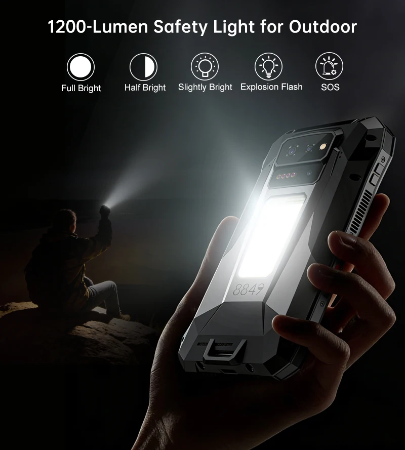EU US Shipment Unihertz by 8849 TANK X Rugged Smartphone 5G Android 15 Built-in 1080P 220 Lumen DLP Projection 17600mah 32 512GB