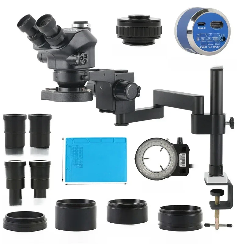3.5X-100X 200X Simul Focul Parfocal Stereo Trinocular Microscope Obiektyw obiektywowy 55MP 48MP 24MP 4K HDMI USB Type C Aparat cyfrowy — zdjęcie 2
