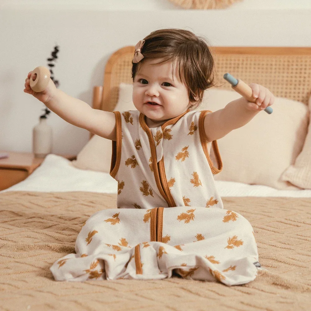Schlafsack für Babys, 3–24 Monate, Jungen und Mädchen, Sommer-Schlafsack, Weste, dünn, atmungsaktiv, 0,5 Tog, 2-Wege-Reißverschluss, Wickeltasche