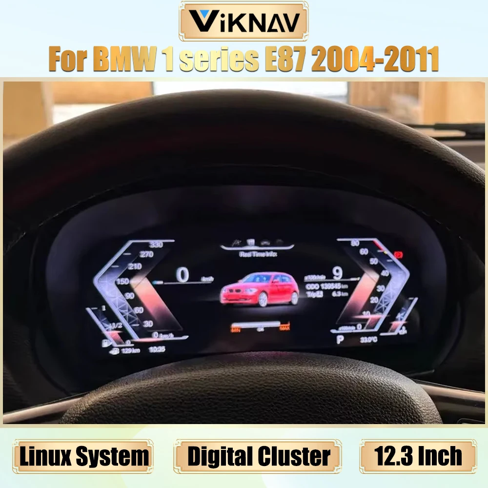 

Автомобильная цифровая панель приборной панели для BMW 1 серии E87 2004-2011, система Linux, виртуальный цифровой приборный кластер, спидометр