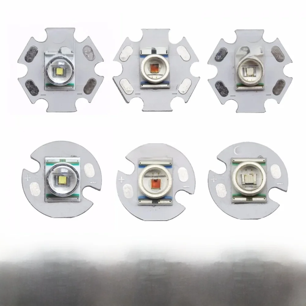 10 SZTUK XR-E Ciepła biel Czerwony Niebieski Zielony Żółty Światło LED dużej mocy XRE Q5 16 mm lub 20 mm PCB do części latarki Światło punktowe — zdjęcie 2