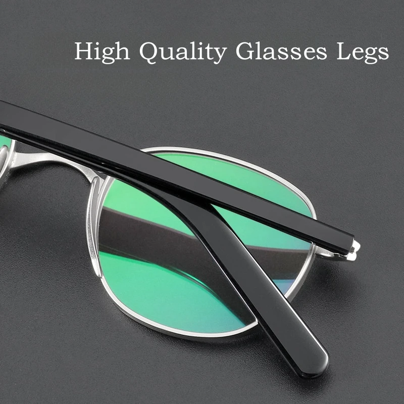 YIMARUILI Fashion Trend Acetate Titanium Eyewear Retro Round Wide Brim Design Optical Prescription Men's Eyeglasses Frame 8017