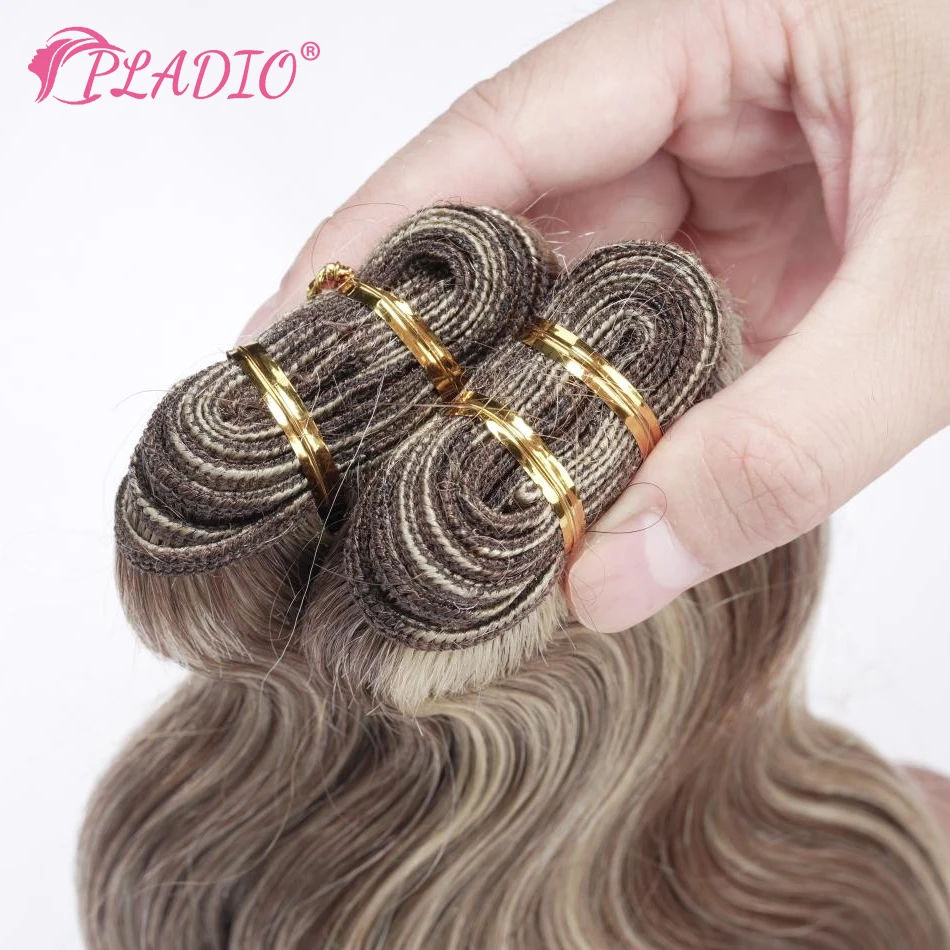 Human Hair Weft Extensions Brazilian Remy  Hair Bundles Sew In Weft Extensions Balayage Human  Hair Double Weft  Natural Color