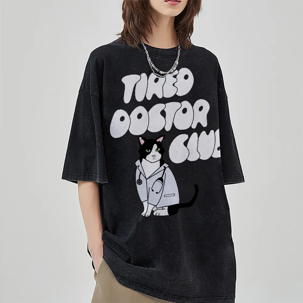 

Washed Vintage Graphic Print Tshirt Men Women Hip Hop Fashion T-shirts Unisex Casual Oversized Streetwear O-Neck Short Sleeve