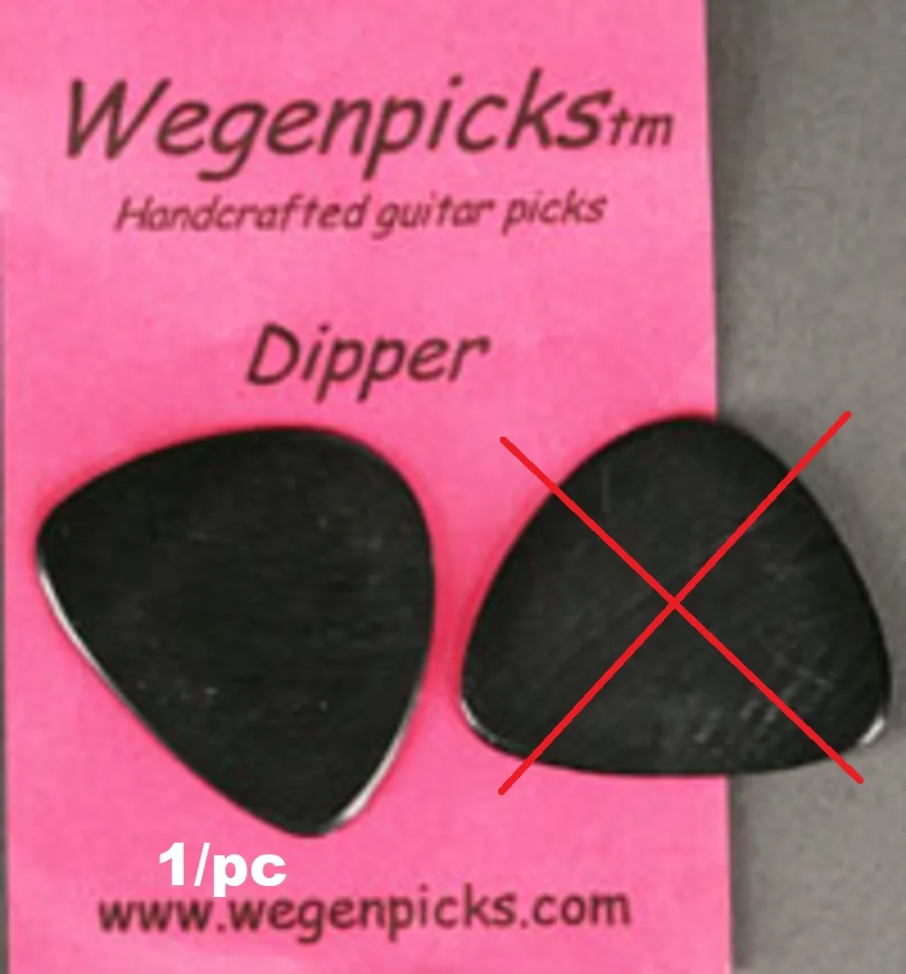 Wegenpicks Dipper 1.0mm/1.2mm/1.4mm/1.8mm Guitar or Mandolin Pick, Black/White, 1/Piece, Handcrafted in the Netherlands