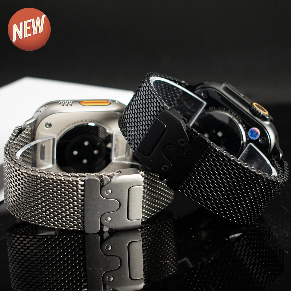 100% reines Titan-Milanese-Armband für Apple Watch Ultra 4 3 2 49mm 46mm 45mm 44mm Metallarmband iWatch 12 11 10 9 8 SE3 – Detail 7