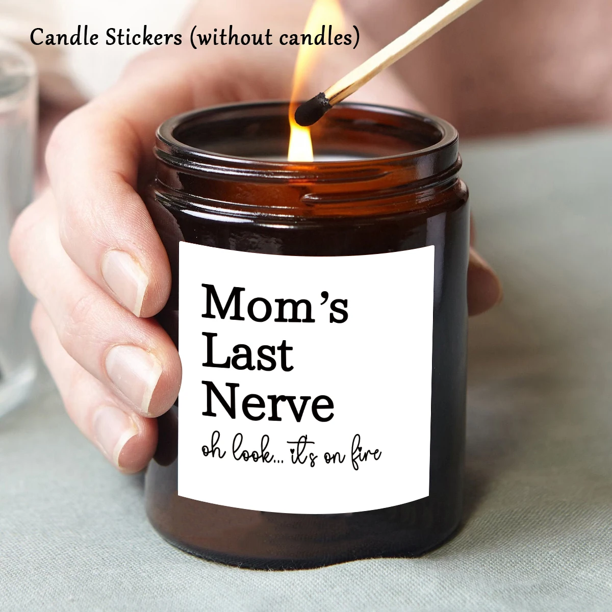 10 Stück Humor-Kerzen-Etikettenaufkleber für die letzte Nerven der Mutter, Vinyl-Kerzenaufkleber für lustige Geburtstags- und Muttertagsgeschenke