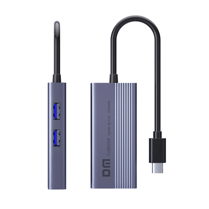 DM نوع C إلى USB3.0 * 3 + HDMI + PD + 1000mbps إيثرنت متعددة الوظائف محور CHB059