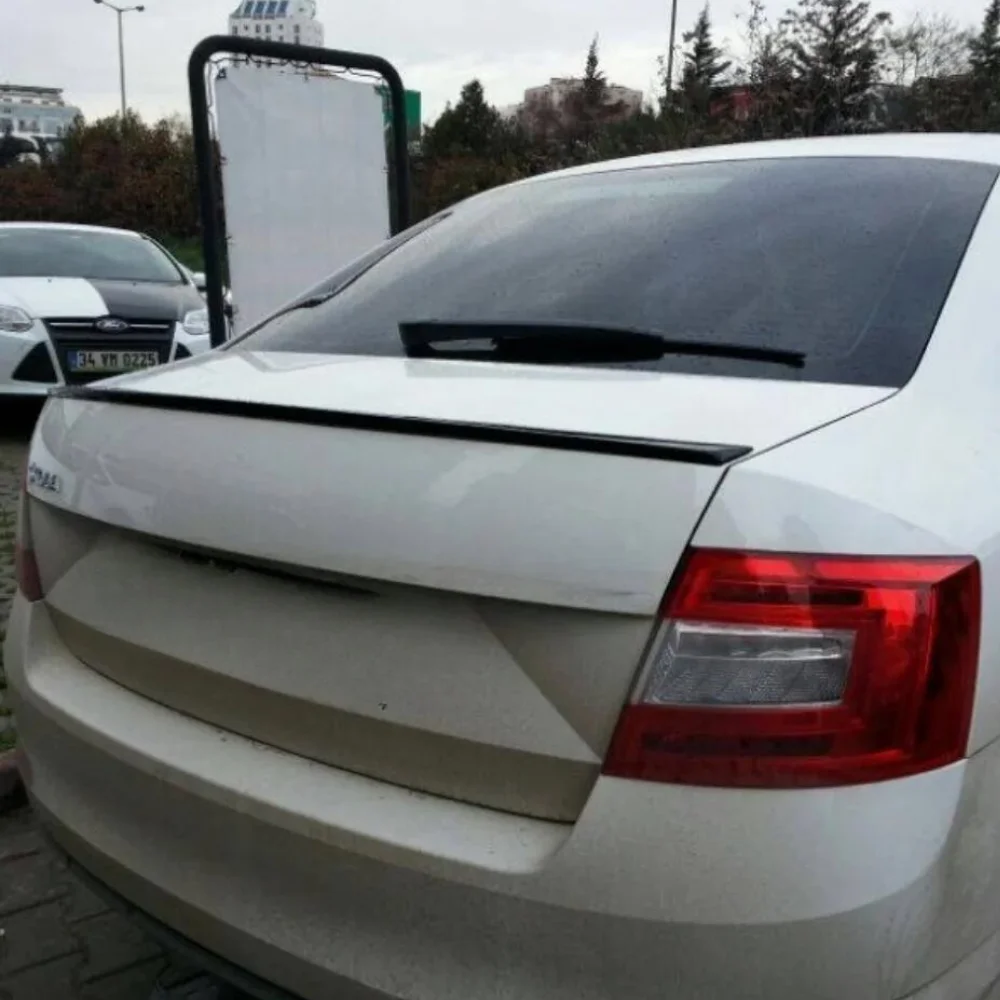 For Skoda Octavia Anatomic Glass Under Spoiler Fiber Material Rear Roof Spoiler Wing Trunk Lip Car Styling Compatible Tuning