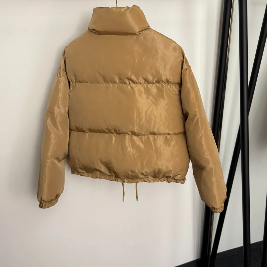 

2025 Winter Must-Have! Women's Solid Color Cotton Jacket - Long-Sleeve, Stand-Up Collar, Warm & Casual, Perfect for Cold Days