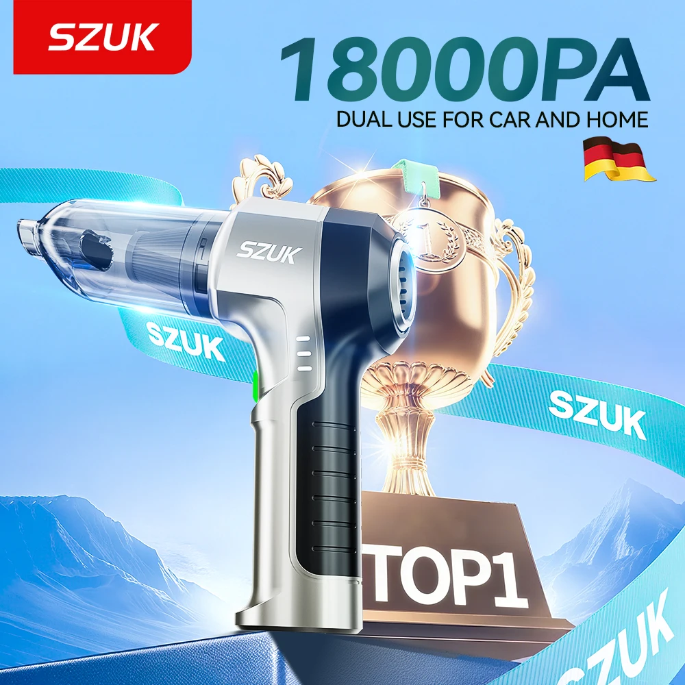 

Автомобильный пылесос SZUK 18000PA: Мощный портативный ручной мини-пылесос высокого давления для уборки в автомобиле, беспроводной