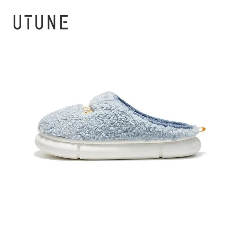 

UTUNE Warm Baby Slippers Kids Winter Non-Slip Thick Sole Ultra-Soft Cushioned Anti-Bacterial Fleece Lined Indoor Home Cozy Shoes