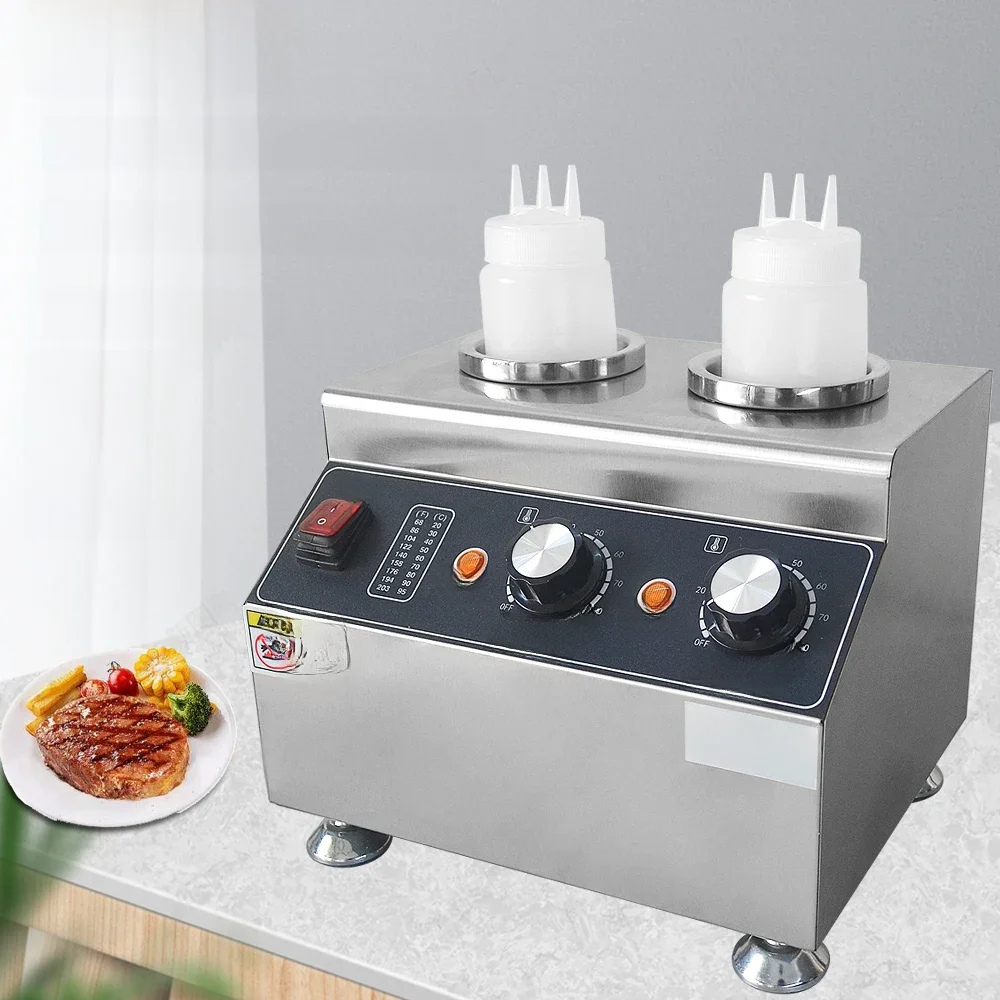 Xeoleo 160w duplo cilindro de chocolate jam aquecedor aquecimento elétrico molho chocolate aquecedor