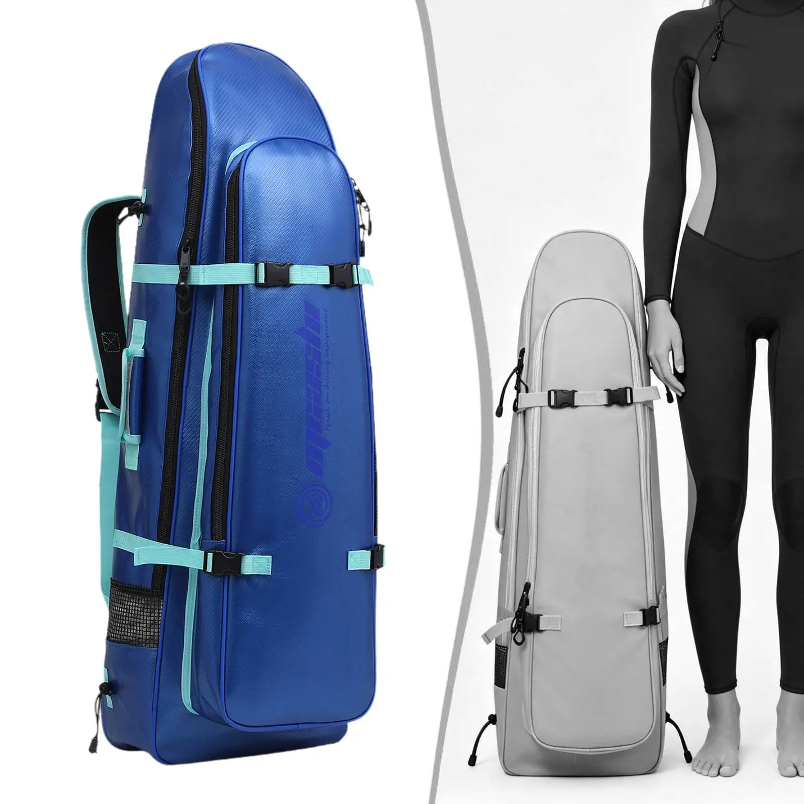 Long Fins Bag Portable Scuba Diving Backpack Flippers Storage Bag with Shoulder Strap Freediving Scuba Gear Bag Waterproof Dive - view 4