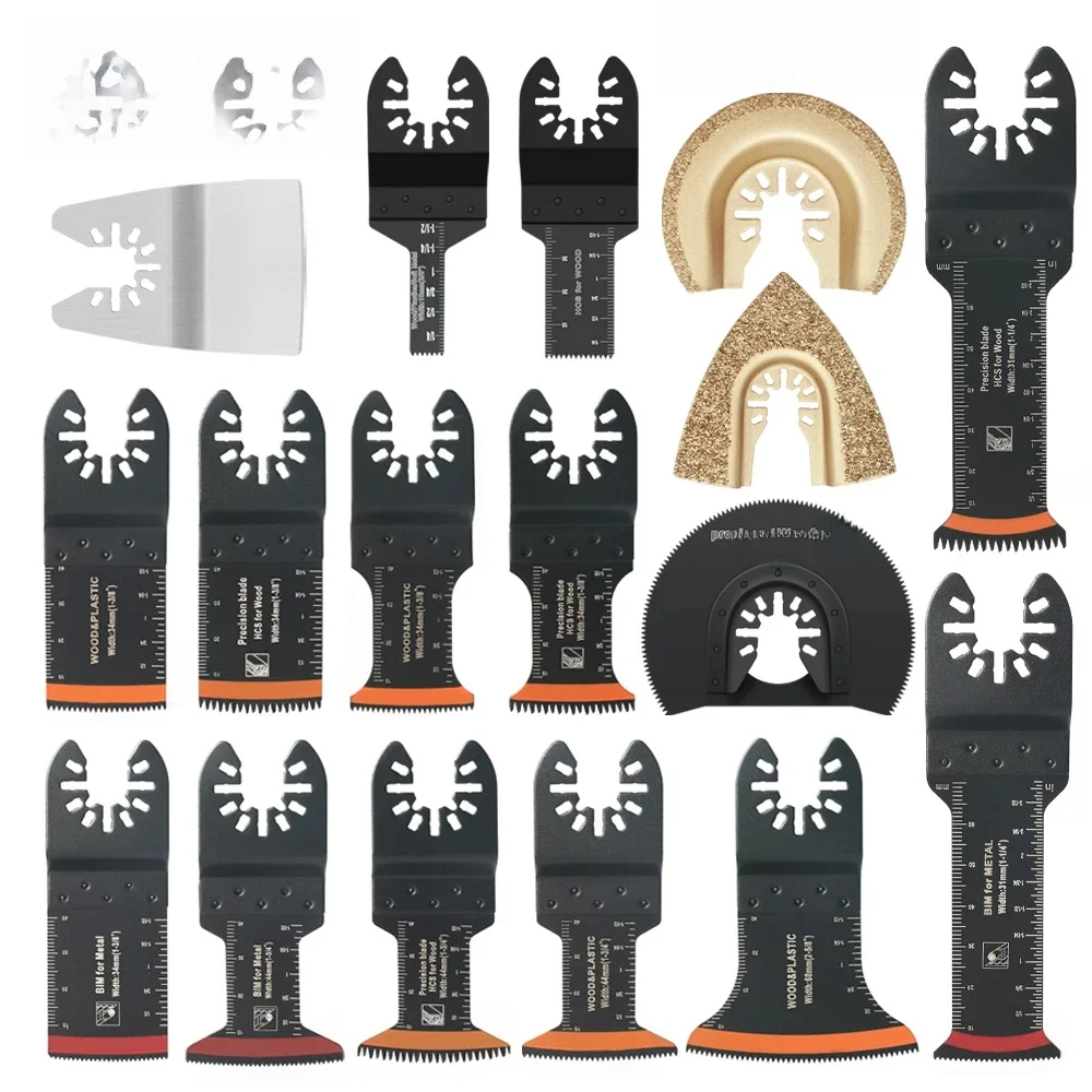 Japanse Tand Carbide Oscillerende Zaagblad Kit 10-39 Stuks Arc Edge Oscillerende Multitool Messen Precieze Cut voor Hout PVC Ijzer - afbeelding 2