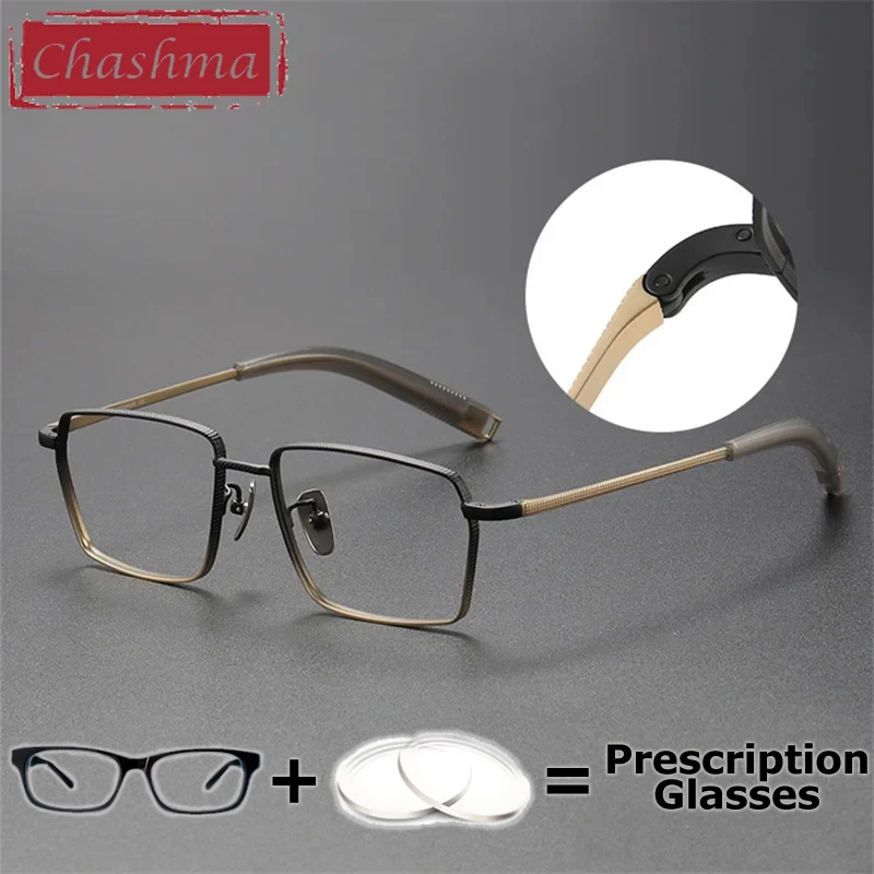 

Chashma Prescription Glasses Men Pure Titanium Optical Eyeglasses Frames Blue Light Block Photochromic Progressive Spectacles
