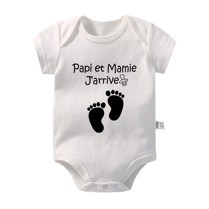 Funny Baby Announcement Bodysuits Grandpa Grandma I\'m Coming Newborn Baby Boys Girls Cotton Romper Body Pregnancy Reveal Clothes