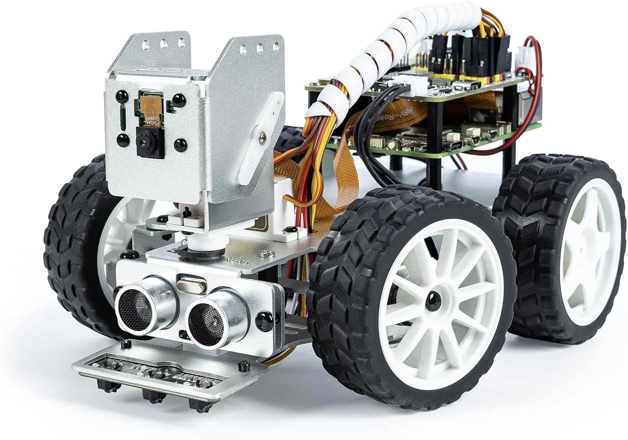 

SunFounder Picar-X AI Robot Smart Car Kit for Raspberry Pi 5/4/3B+/Zero 2w, Openclaw LLMs ChatGPT/Gemini/Grok,Python, Scratch
