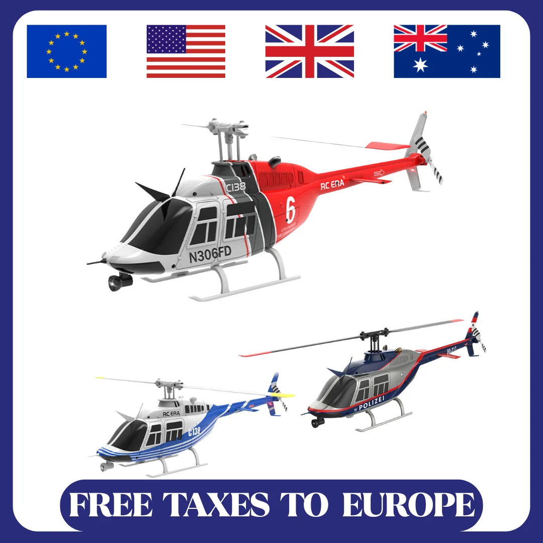 RC ERA C138 BELL 206 Jet Ranger 6-Achsen-Gyro stabilisierter Höhenhaltung 4-Kanal RC Hubschrauber Flugzeug Hobby für Erwachsene -RTF
