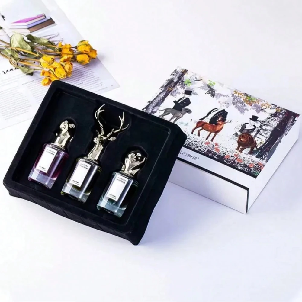 

Women's Perfume Set 3 Pack, Long Lasting Floral Fragrance, Luxury Animal Head Design Gift Box for Her, Ideal for Valentine's Day
