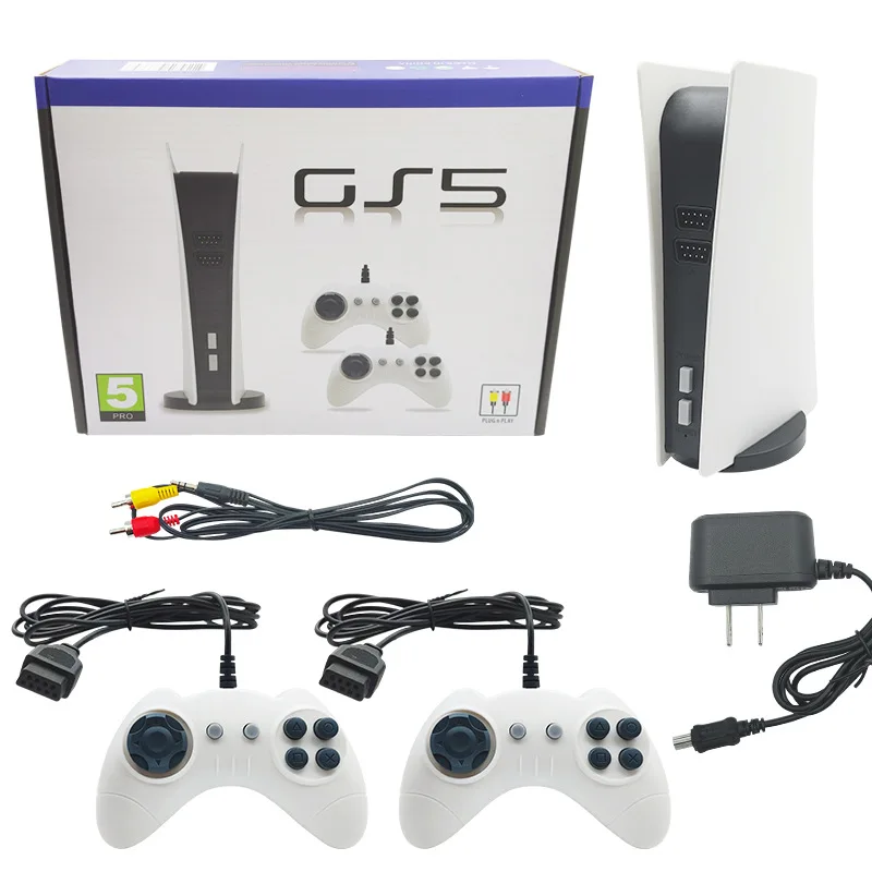 GS5 Mini TV Video Plug-And-Play Game Console, 620 Classic Games, 2 Controllers, TV Output, AV Cable, Game Box, Gift