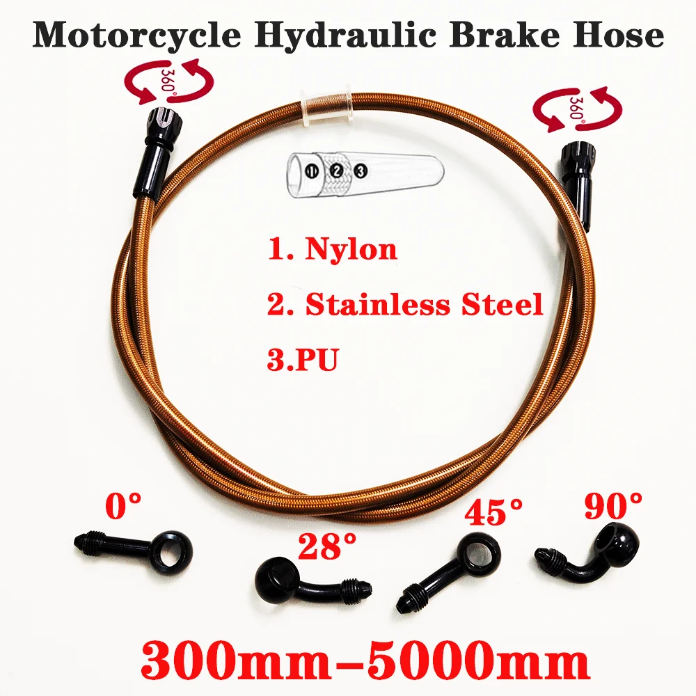 

AN3 Motorcycle Brake Hose 10mm Hydraulic Clutch Tube Master Cylinder Brake Oil DOT Pipe Reinforced ATV Dirt Pit Racing Bike