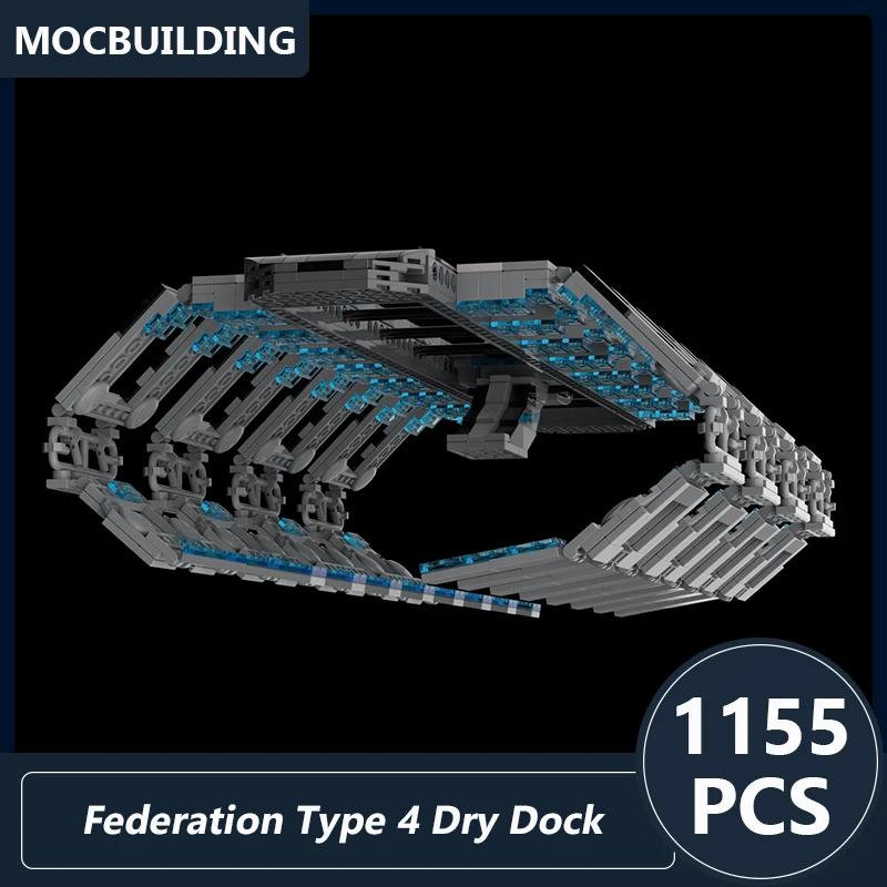 Federation Type 4 Dry Dock Spacecraft Model Moc Building Blocks DIY Assembled Bricks Space Series Display Toys Gifts 1155PCS