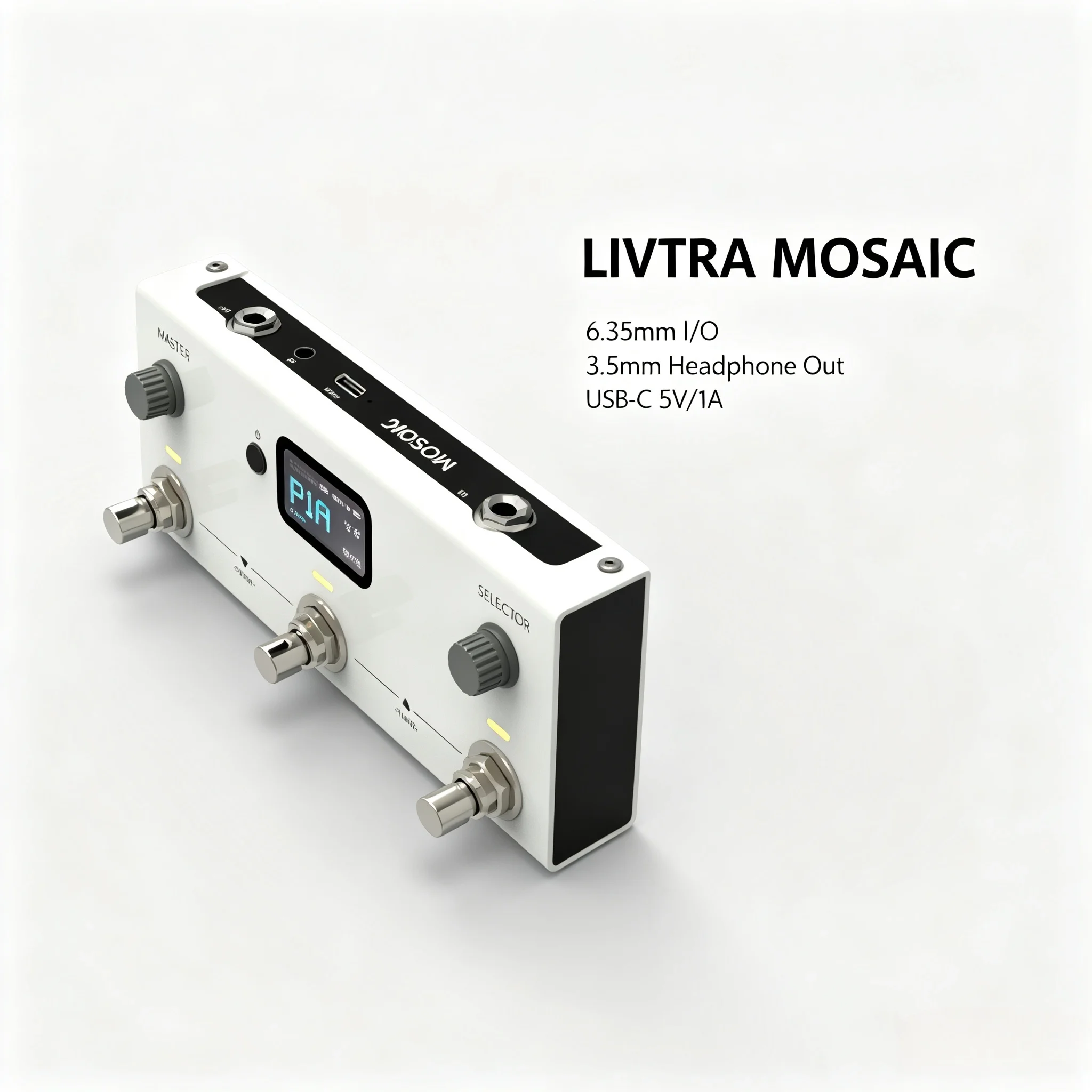 LIVTRA MOSAIC 3-Switch Guitar Multi-Effects Processor 44.1kHz 24bit 30 Amps 30 IRs Bluetooth 7.5H Battery USB Audio view 2