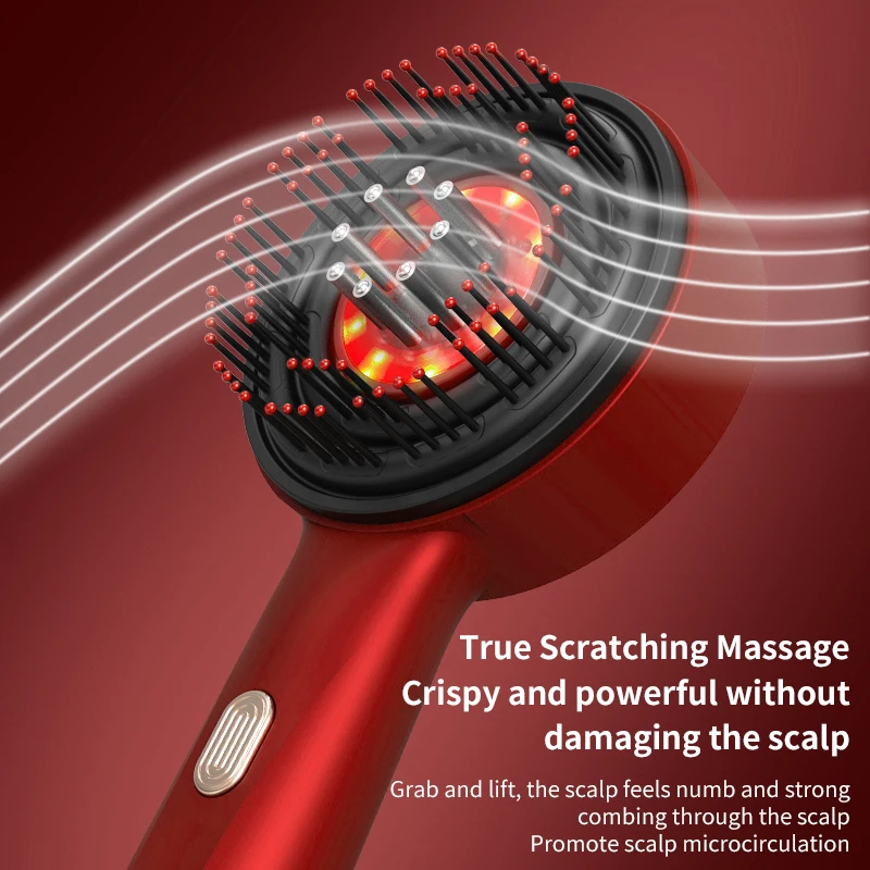 Electric Massage Comb Vibration Red Light Therapy Hair Growth Massage Scalp Brush Anti Hair Loss Liquid Oil Applicator