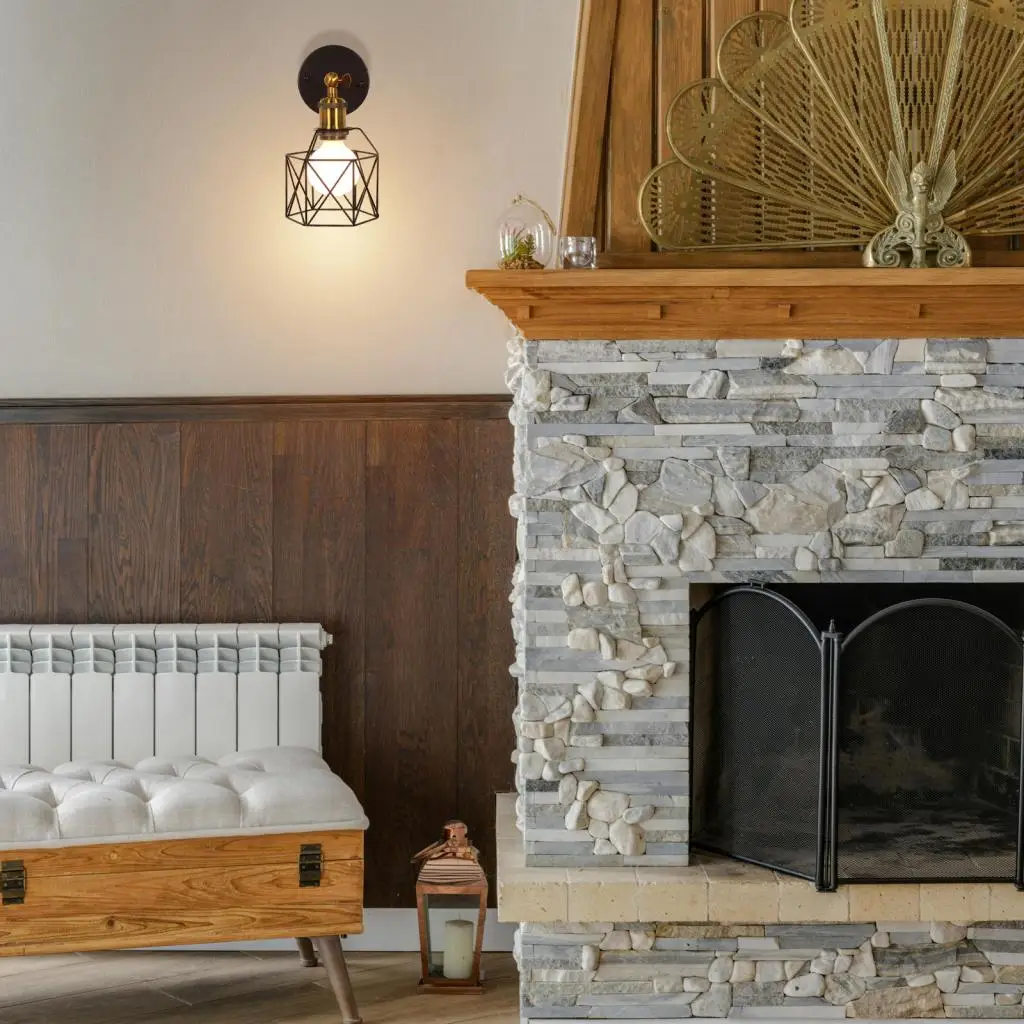 خمر الحديد الصناعية أضواء الجدار LED أباجورة الظل غرفة المعيشة مقهى إضاءة داخلية ديكور تركيب المصابيح E27 الجدار الشمعدان