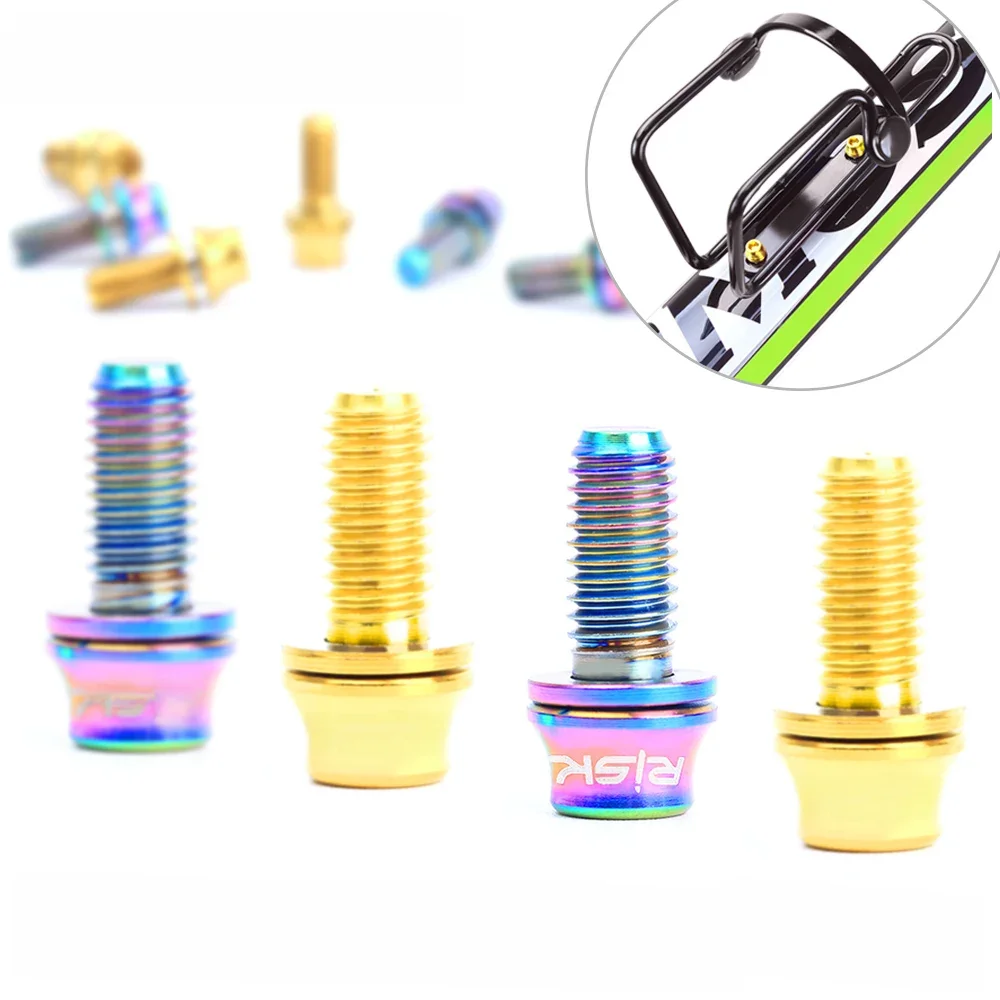 AliExpress 2pc RISK Titanium Bolts M5x12 Bicycle Bottle Cage Bolts MTB Road Bike Water Holder Fixed Screw Air Pump Bracket Bolt Accessories