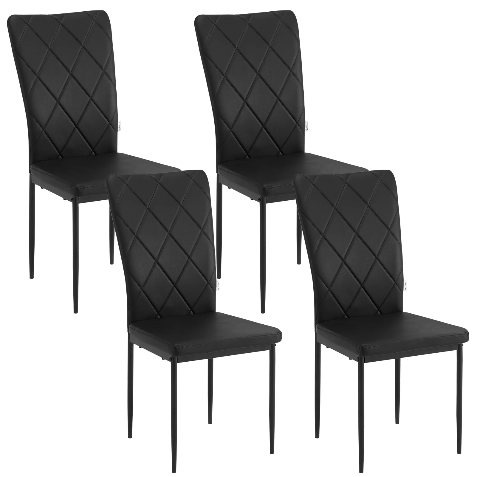 4 STKS/SET Keukenstoelen Eetkamerstoelen met Hoge Rugleuning Gestoffeerde Stoel Metalen Poten voor Eetkamer Bruiloft Keuken