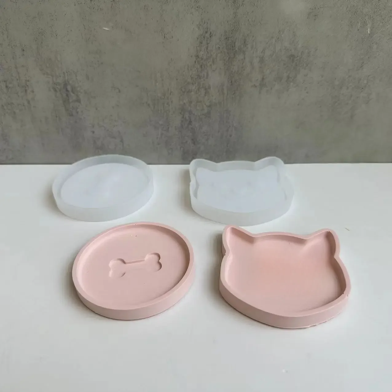 DIY kot kości Pet przechowywania Coaster formy silikonowe taca epoksydowa formy gipsowe forma betonowa DIY glina ceramiczna odlewania... — zdjęcie 2